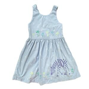 GAP Blue Sleeveless Kids Dress with Zebra Print - XS